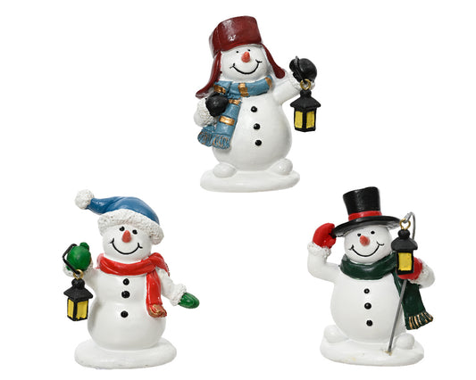 Set Figurine Pupazzi di Neve in Poliresina – Blister 3 pezzi (cod. 488435)