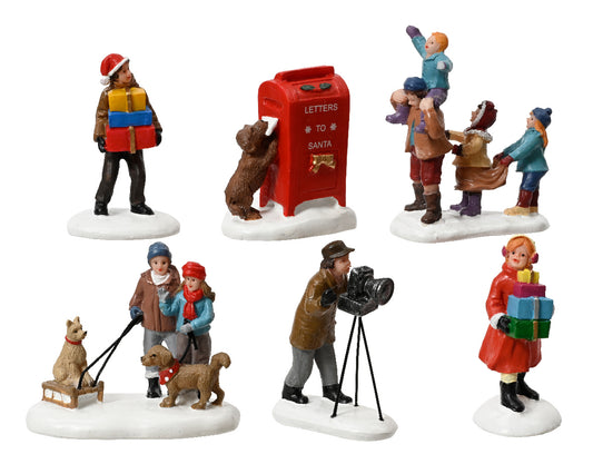 Set Figurine in Poliresina per Villaggi Natalizi – Blister 6 pezzi (cod. 488449)