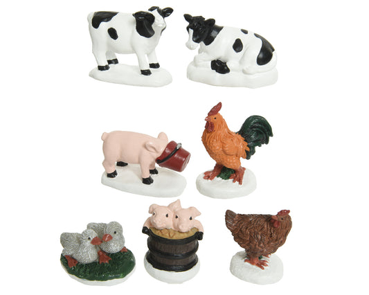 Set Figurine Animali da Fattoria in Resina – 7 Pezzi (cod. 488488)
