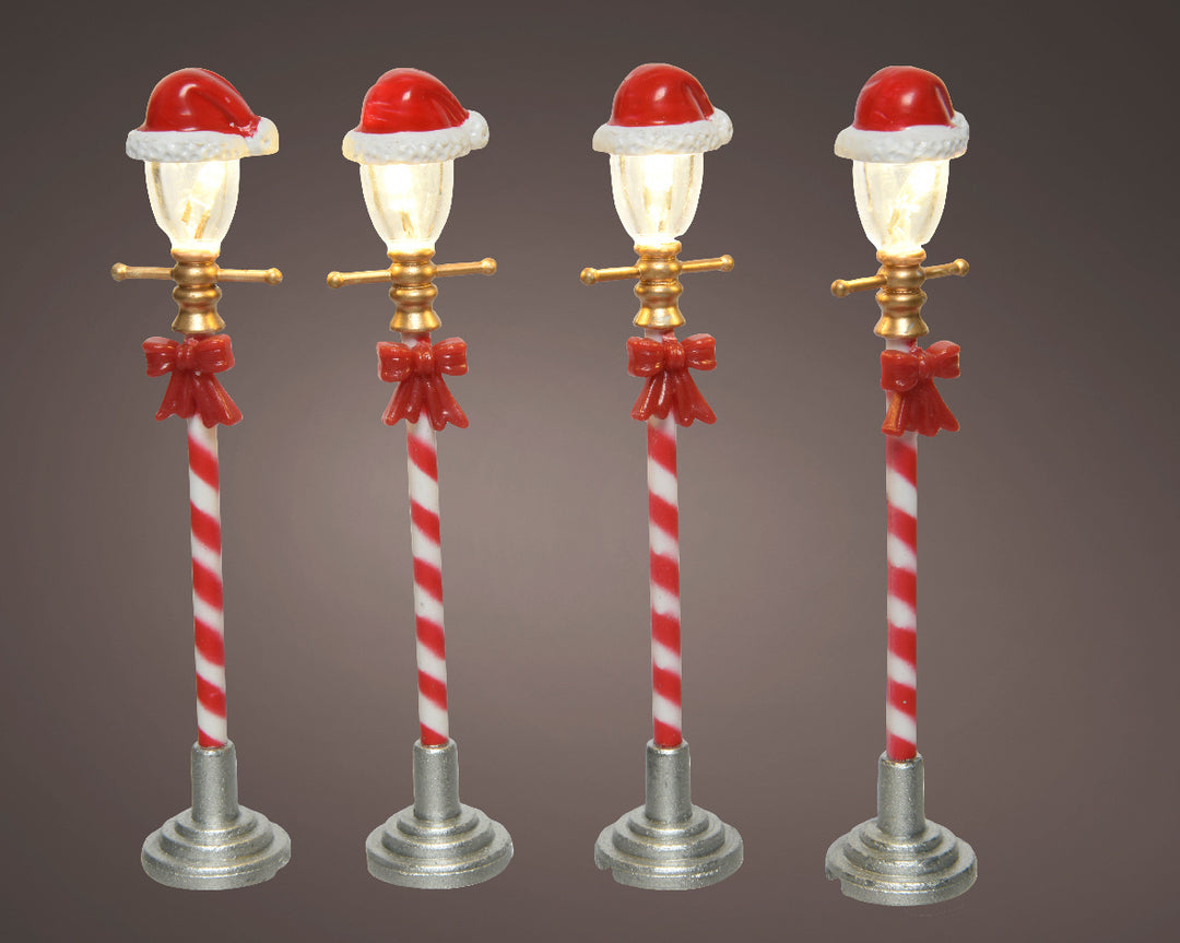 Set Lampioni LED per Villaggi Natalizi – 4 Pezzi (cod. 488576)