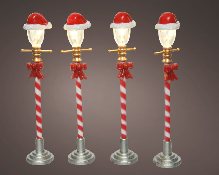 Set Lampioni LED per Villaggi Natalizi – 4 Pezzi (cod. 488576)