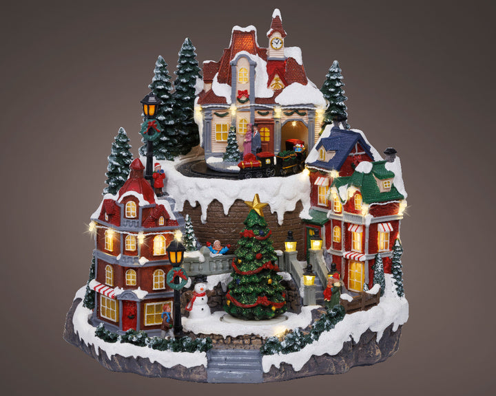 Villaggio Natalizio LED con Movimento e Musica – Luci Bianco Caldo (cod. 489079) – Kaemingk