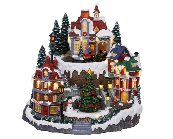 Villaggio Natalizio LED con Movimento e Musica – Luci Bianco Caldo (cod. 489079) – Kaemingk