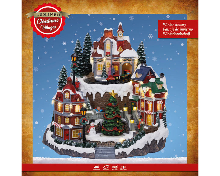 Villaggio Natalizio LED con Movimento e Musica – Luci Bianco Caldo (cod. 489079) – Kaemingk