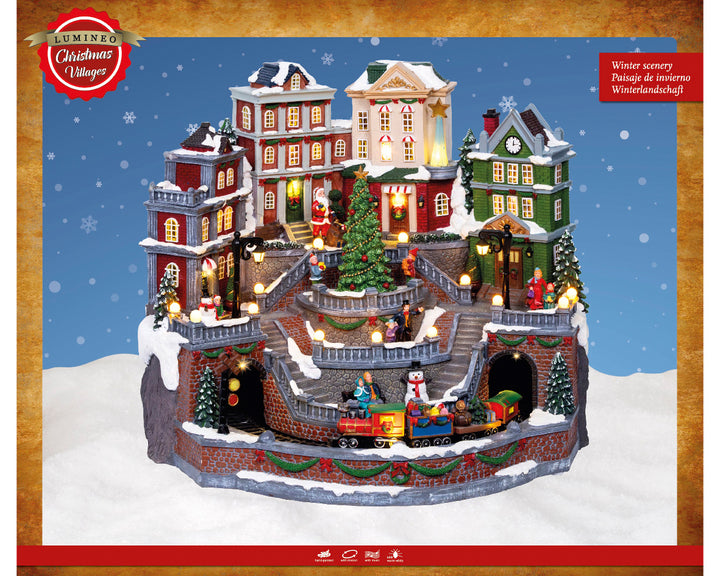 Villaggio Natalizio LED con Movimento e Musica (cod. 489365) – Kaemingk