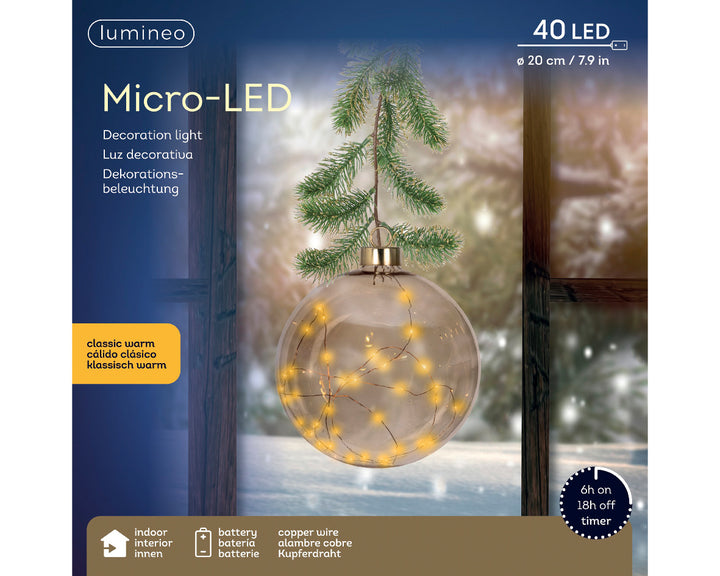 Sfera Decorativa con Micro LED Ø 20 cm (cod. 489452) – Kaemingk