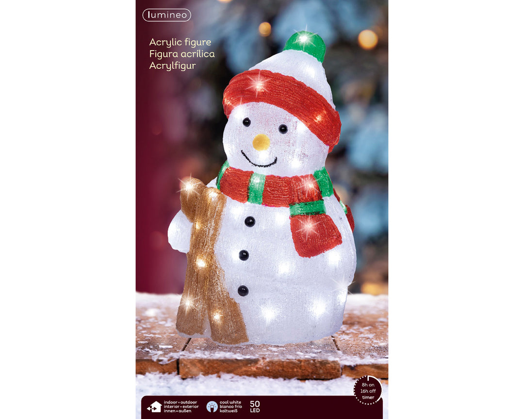 Pupazzo di Neve LED Bianco Freddo in Acrilico(cod. 490361) – Kaemingk