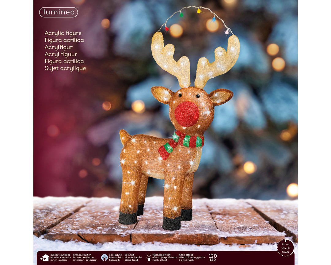 Renna Marrone con LED Bianco Freddo a Effetto Flashing(cod. 491095) – Kaemingk