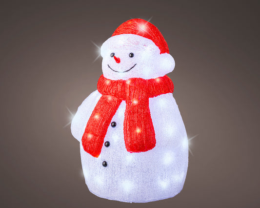Pupazzo di Neve LED Bianco Freddo in Acrilico(cod. 491507) – Kaemingk