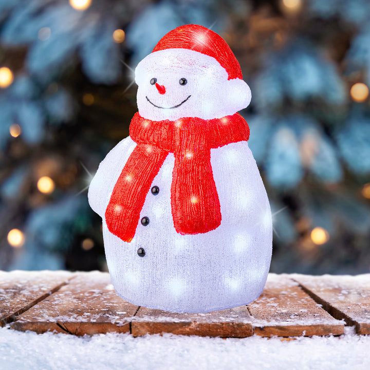 Pupazzo di Neve LED Bianco Freddo in Acrilico(cod. 491507) – Kaemingk