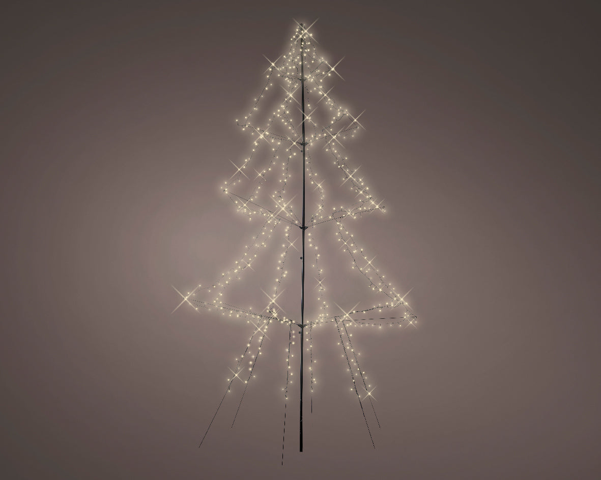 Albero LED Metallo 600L 300 cm – 8 Funzioni Twinkle Effect (cod. 493438) – Lumineo