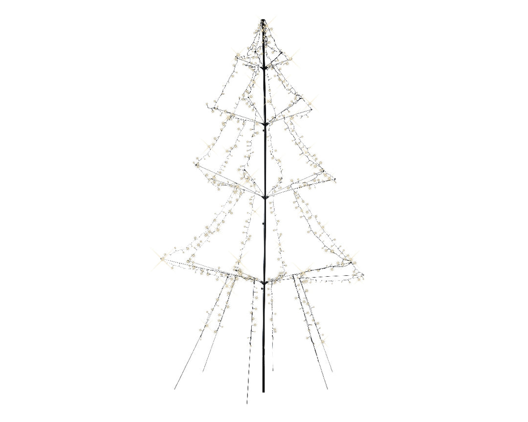 Albero LED Metallo 600L 300 cm – 8 Funzioni Twinkle Effect (cod. 493438) – Lumineo