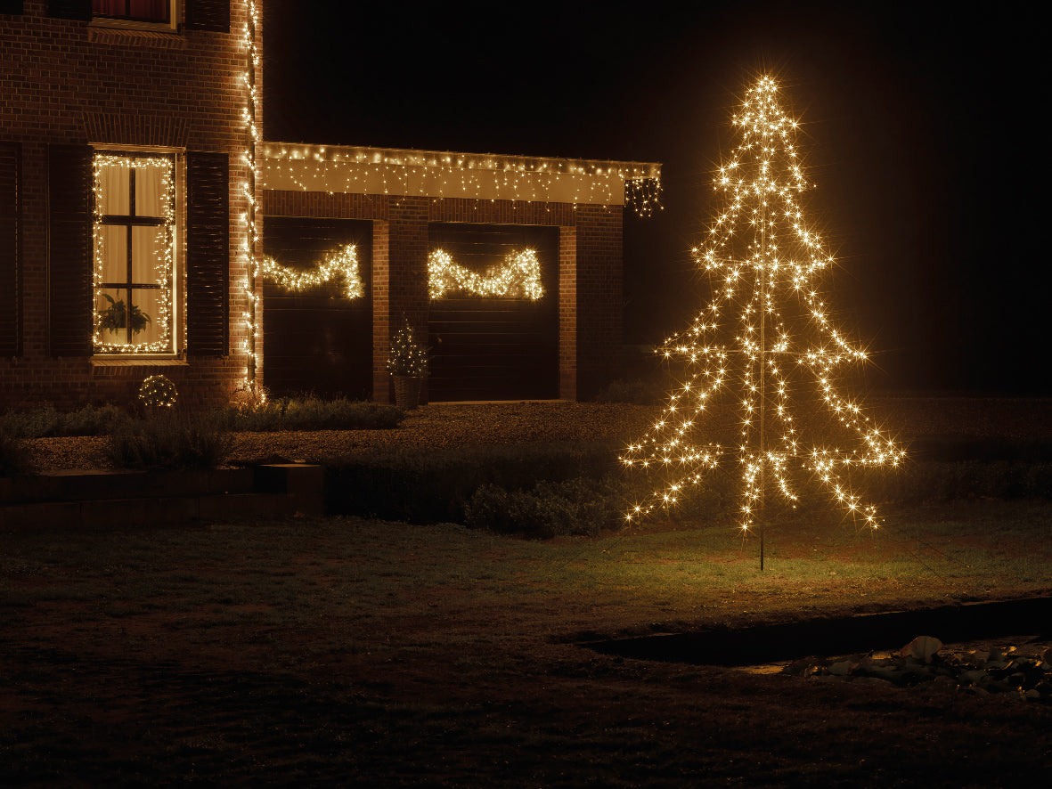 Albero LED Metallo 600L 300 cm – 8 Funzioni Twinkle Effect (cod. 493438) – Lumineo
