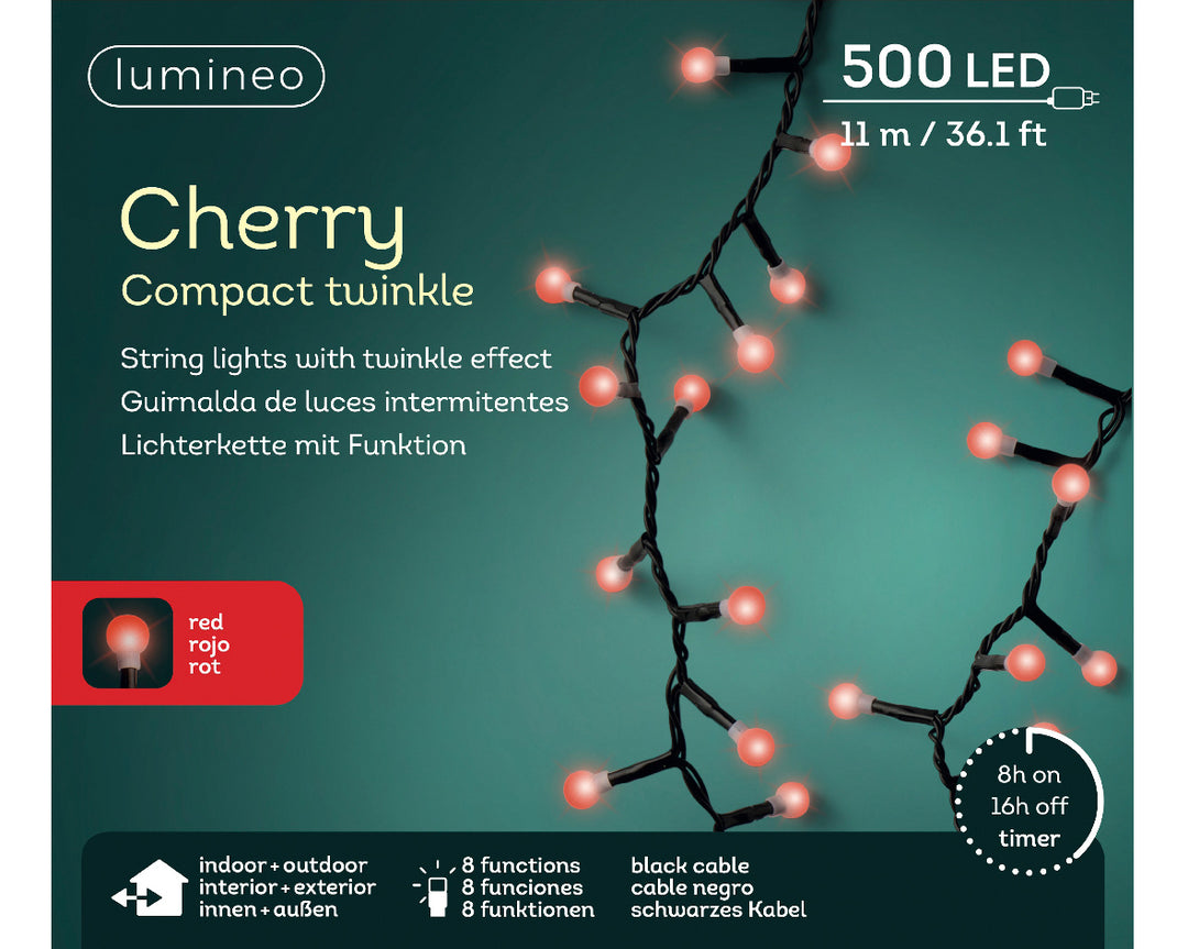 Catena LED Cherry Lights 11 m 500L –(cod. 495573/76/79) – Lumineo