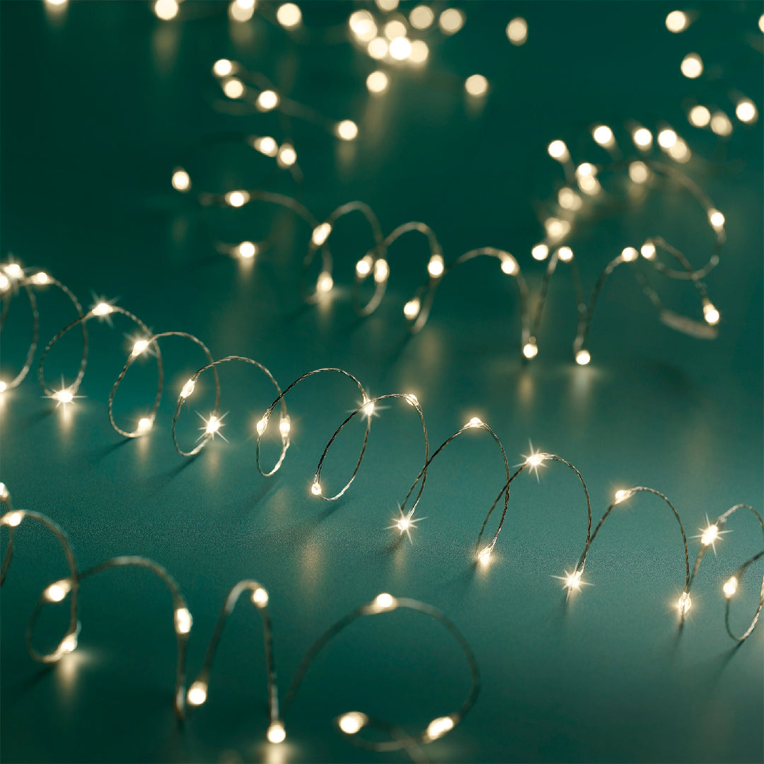 Catena Micro LED 12 m 240L – Cavo Silver (cod. 497064/497076) – Lumineo