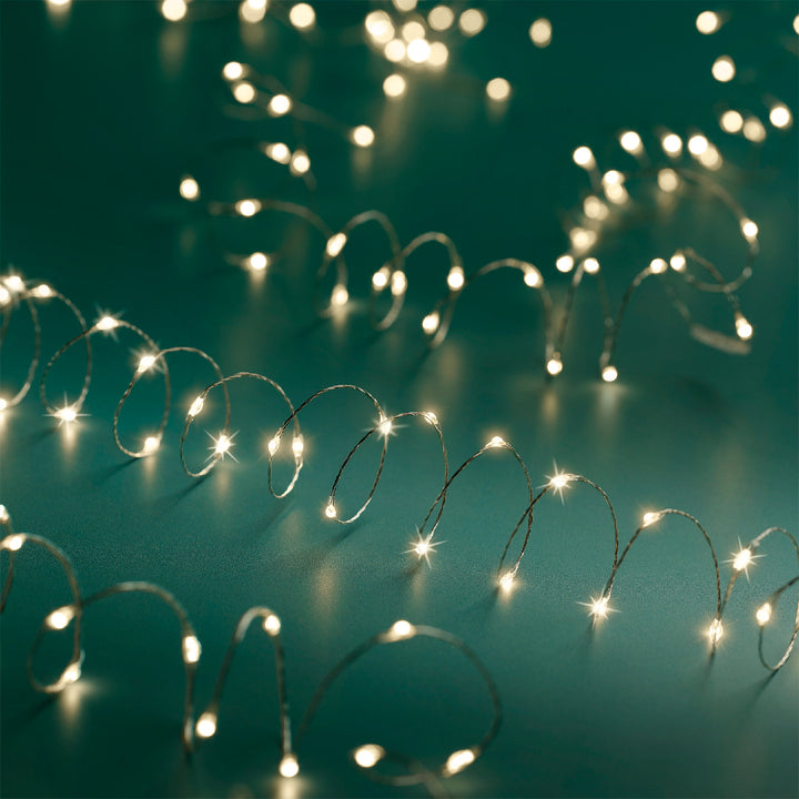 Catena Micro LED 12 m 240L – Cavo Silver (cod. 497064/497076) – Lumineo