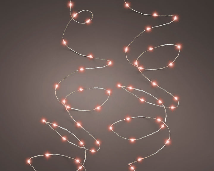 Catena Micro LED 12 m 240L – Cavo Silver (cod. 497107 Rosso / 497108 Blu) – Lumineo