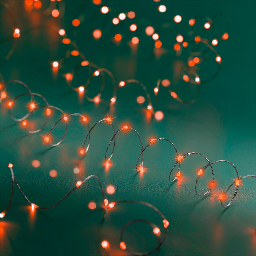 Catena Micro LED 12 m 240L – Cavo Silver (cod. 497107 Rosso / 497108 Blu) – Lumineo