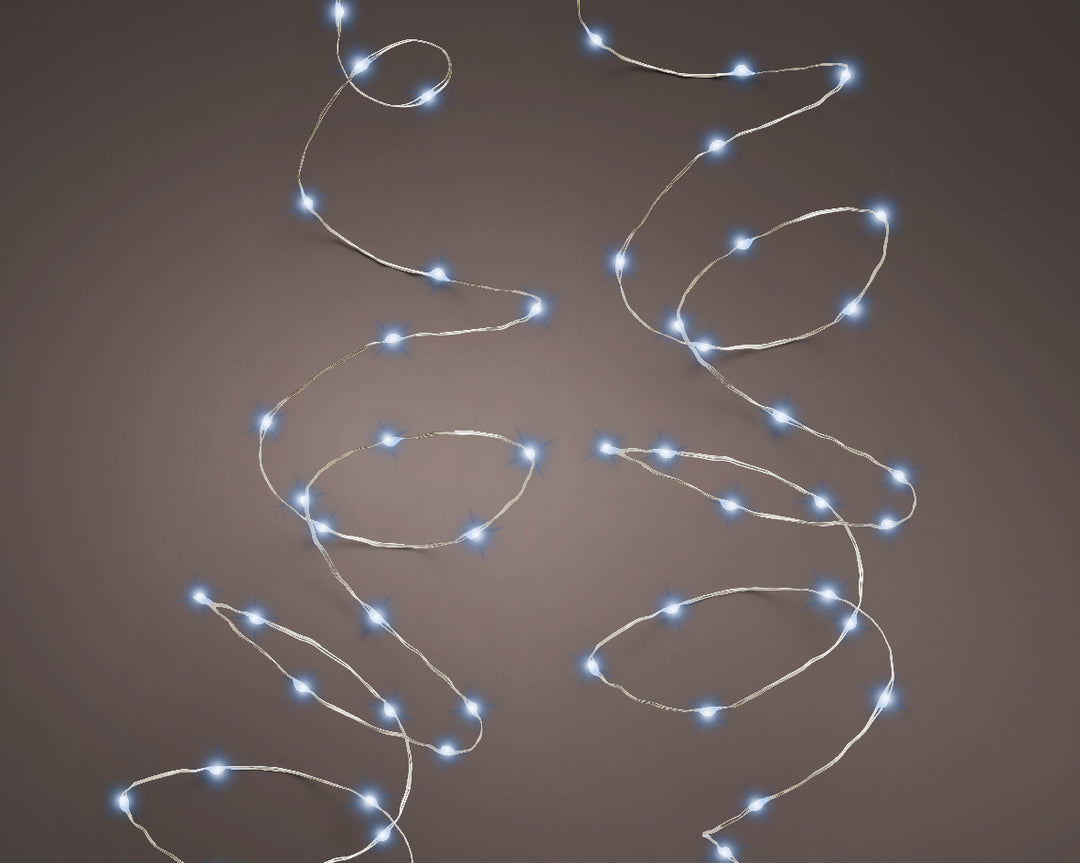 Catena Micro LED 12 m 240L – Cavo Silver (cod. 497107 Rosso / 497108 Blu) – Lumineo