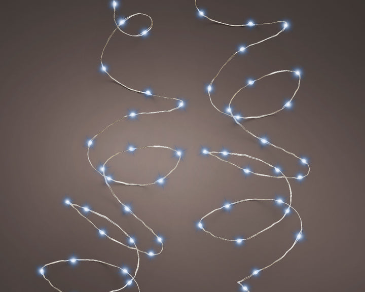 Catena Micro LED 12 m 240L – Cavo Silver (cod. 497107 Rosso / 497108 Blu) – Lumineo