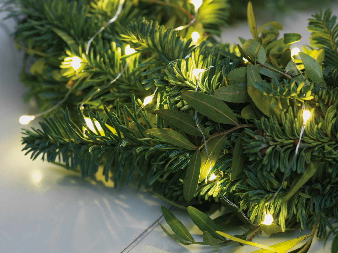 Catena Micro LED 18 m 360L – Warm White Cavo Silver (cod. 497114) – Lumineo