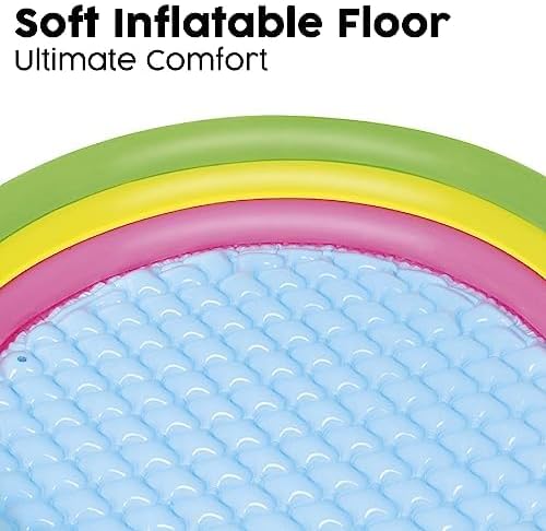 Piscina Summer 3 Anelli Color Con Fondo Gonfiabile, Cm. 102X25