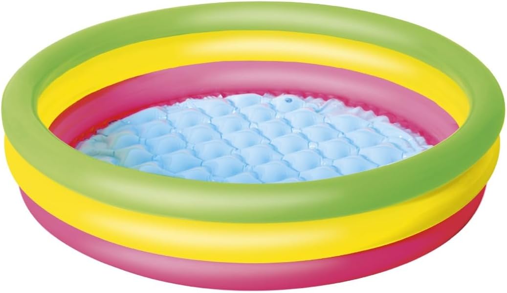 Piscina Summer 3 Anelli Color Con Fondo Gonfiabile, Cm. 102X25