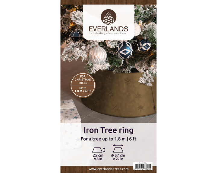 Copri Base Albero di Natale in Metallo-Oro Antico – Ø70/Ø57 cm (cod. 521837 / 521838) – Everlands