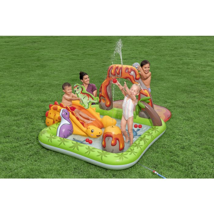 Bestway Play Center Volcano Springs 262x188x102 cm con Scivolo e Arco