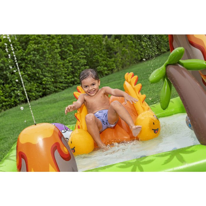 Bestway Play Center Volcano Springs 262x188x102 cm con Scivolo e Arco