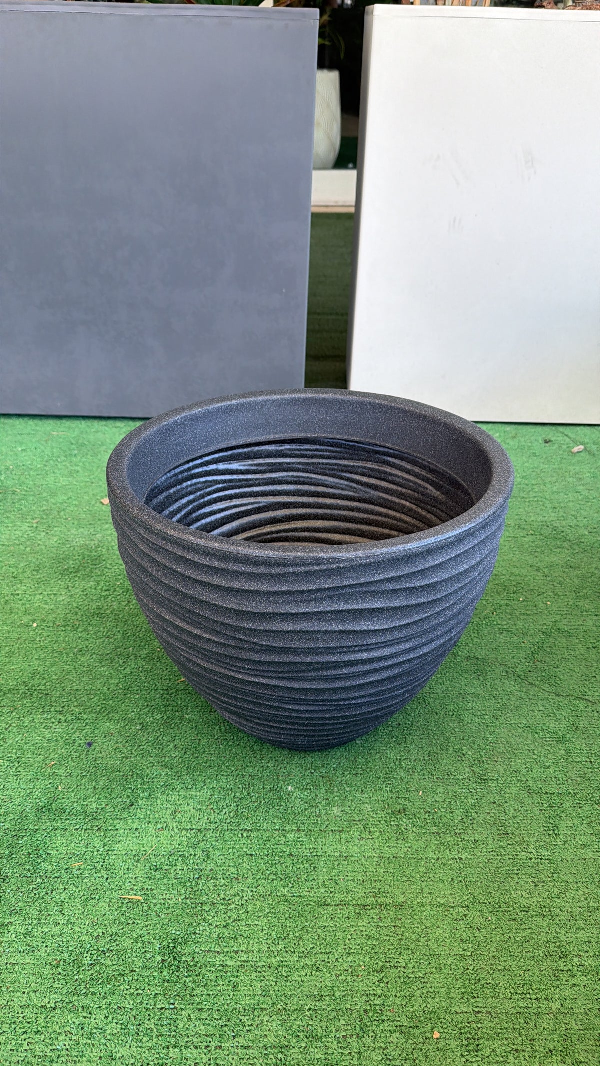 Vaso Sylt Antracite Ø40xH31 cm – Vaso Moderno in Polietilene