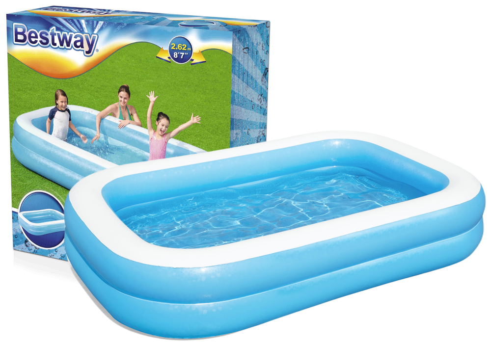 Bestway Piscina Family Rettangolare a 2 Anelli 262x175x51 cm