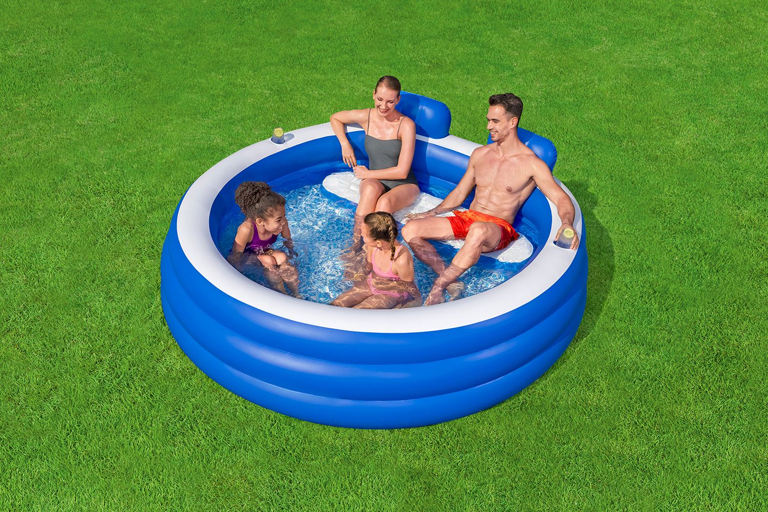 Bestway Splash Paradise 54422 - Piscina Family con Panca Relax 231x219x79 cm