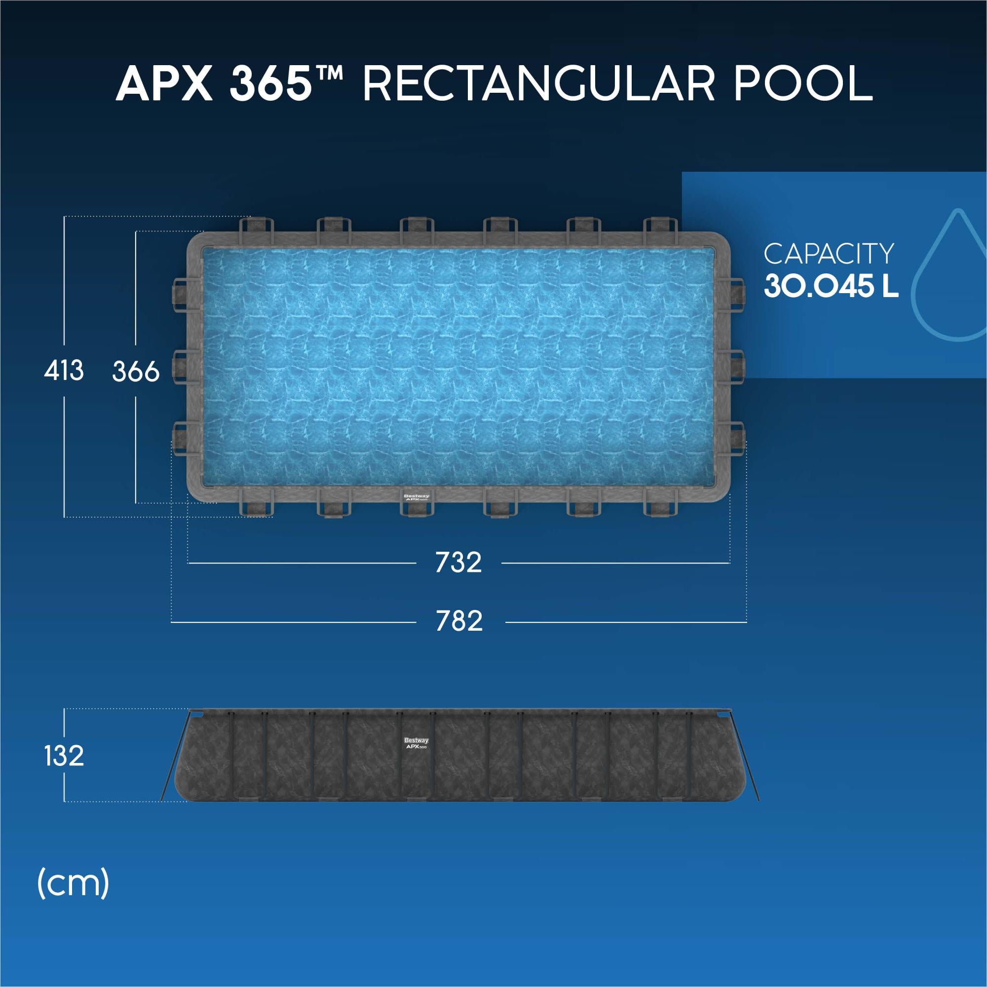 Piscina Fuori Terra Bestway APX 365 – 732x366x132 cm con Filtro a Sabbia