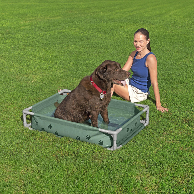 Bestway Piscinetta per Cani e Cuccia Rialzata 2 in 1 Fetchin' Fun 102x74x20 cm
