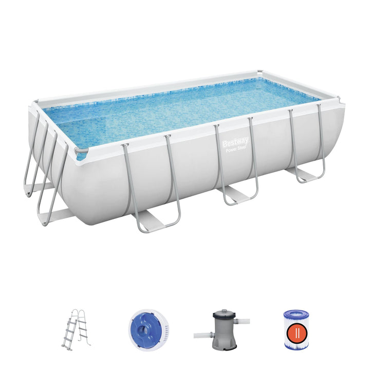 Piscina fuori terra rettangolare Bestway Power Steel™ 404 x 201 x 100 cm – Set completo