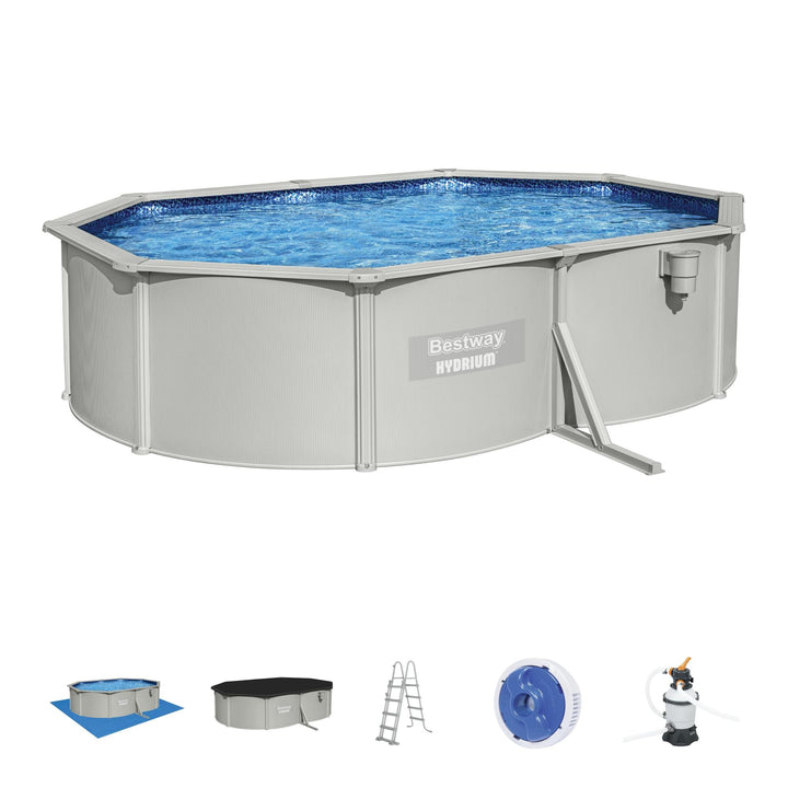 Piscina Fuori Terra Bestway Hydrium Ovale 500x366x122 cm con Filtro a Sabbia