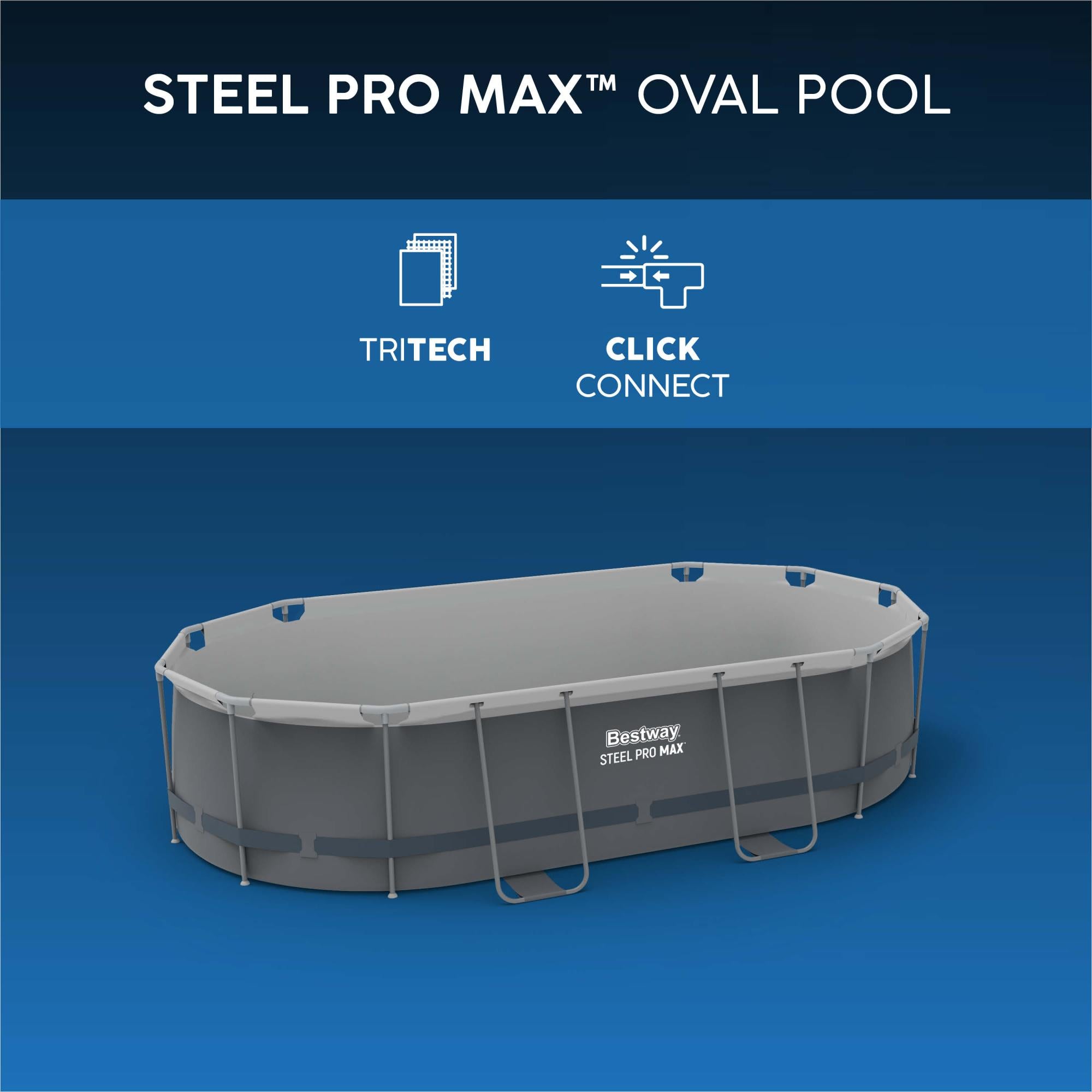 Piscina fuori terra ovale Bestway Steel Pro MAX™ 427 x 250 x 100 cm – Set completo