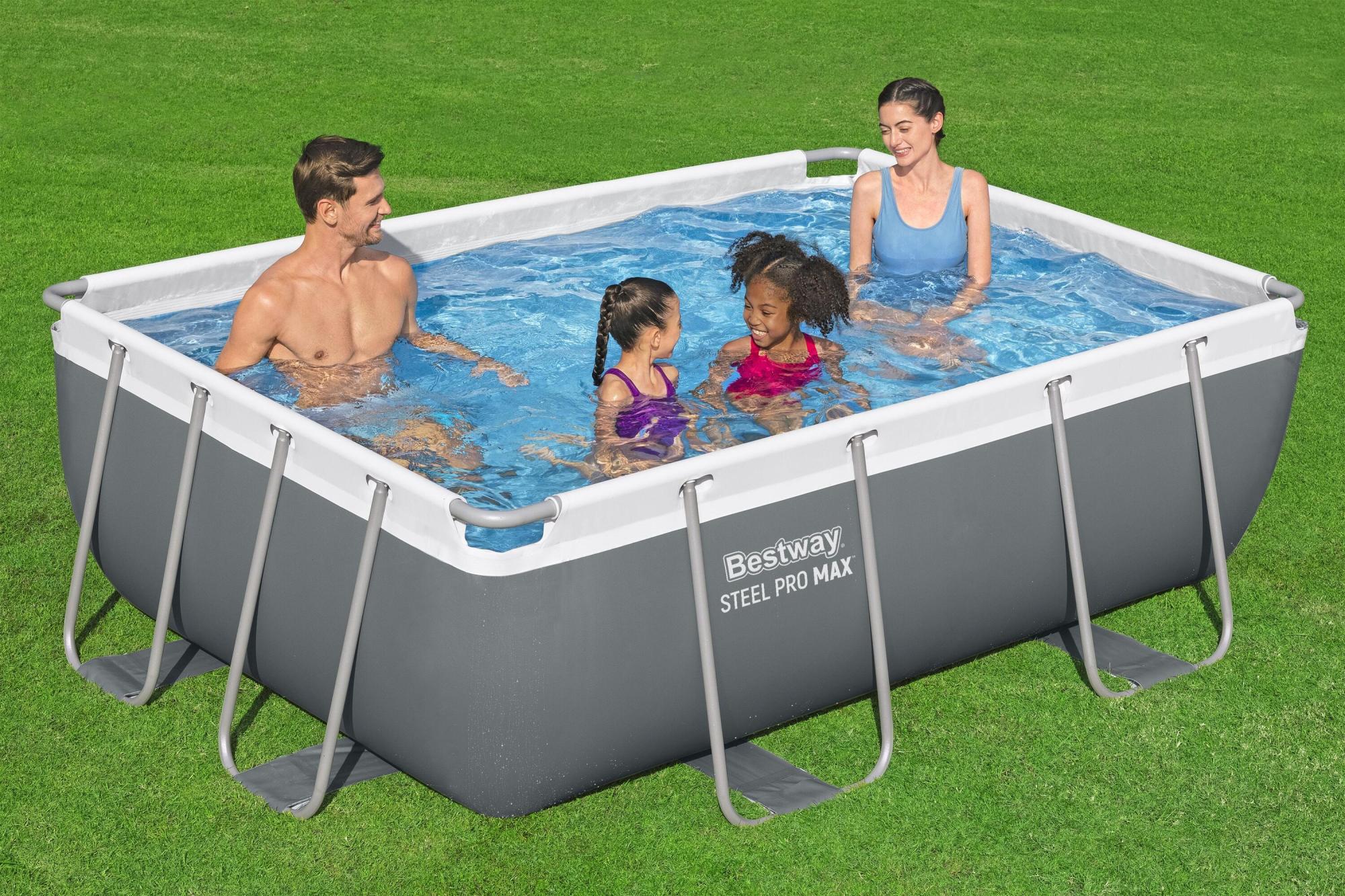 Bestway Steel Pro MAX 282x196x84 cm – Set Piscina Fuori Terra Rettangolare con Pompa Filtro