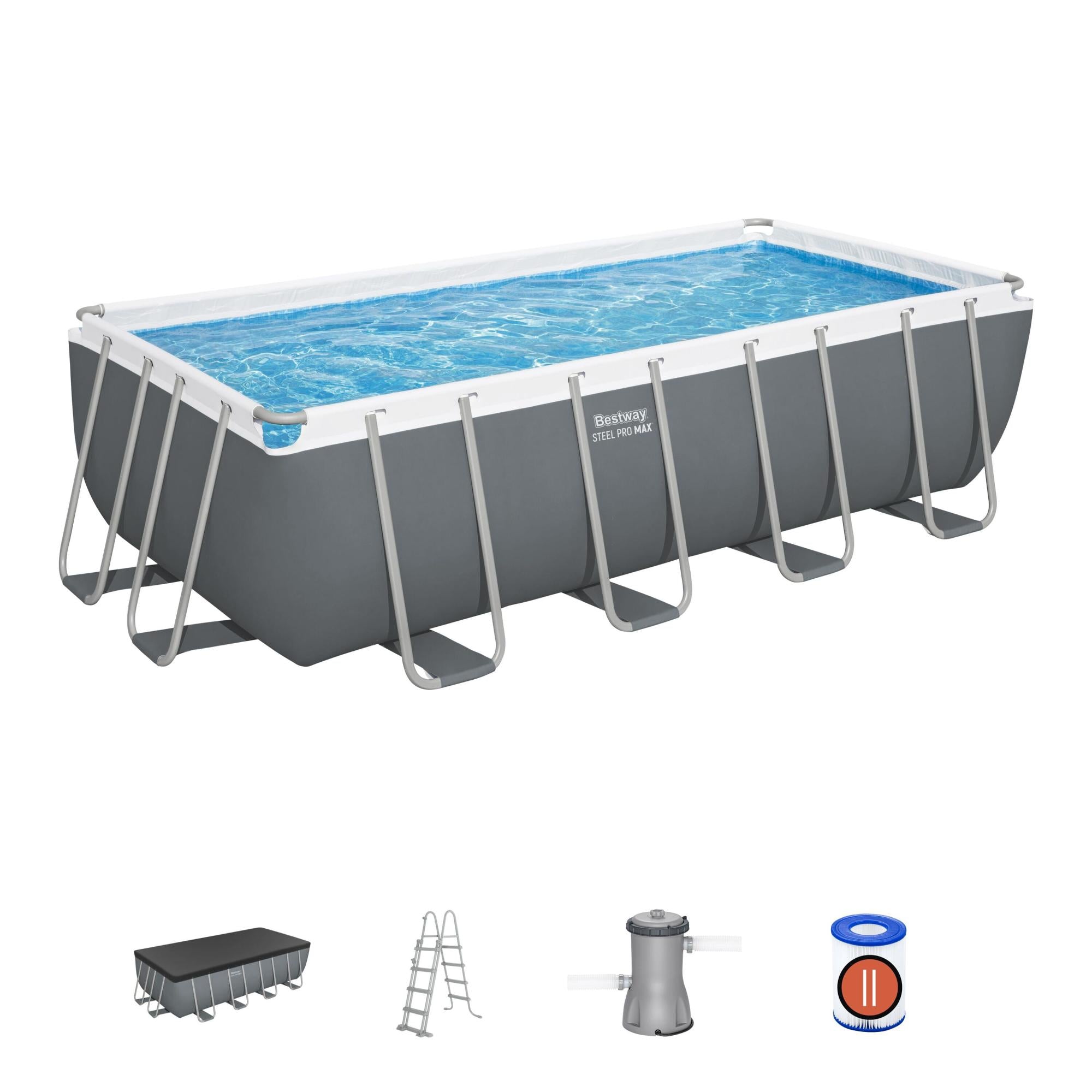 Piscina fuori terra rettangolare Bestway Steel Pro MAX™ 549 x 274 x 122 cm – Set completo