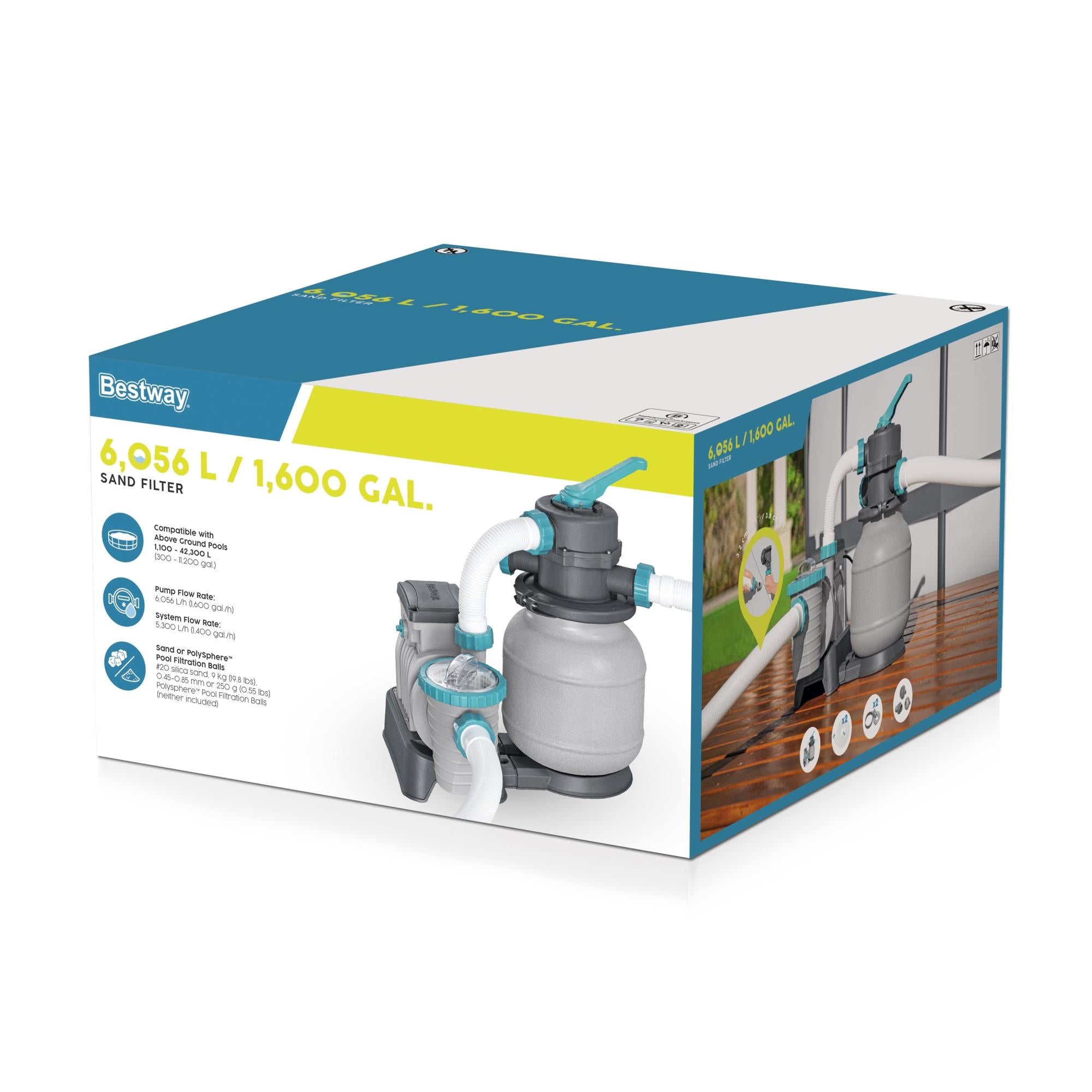 Pompa Filtro a Sabbia 6.056 L/h Bestway per Piscine Fuori Terra