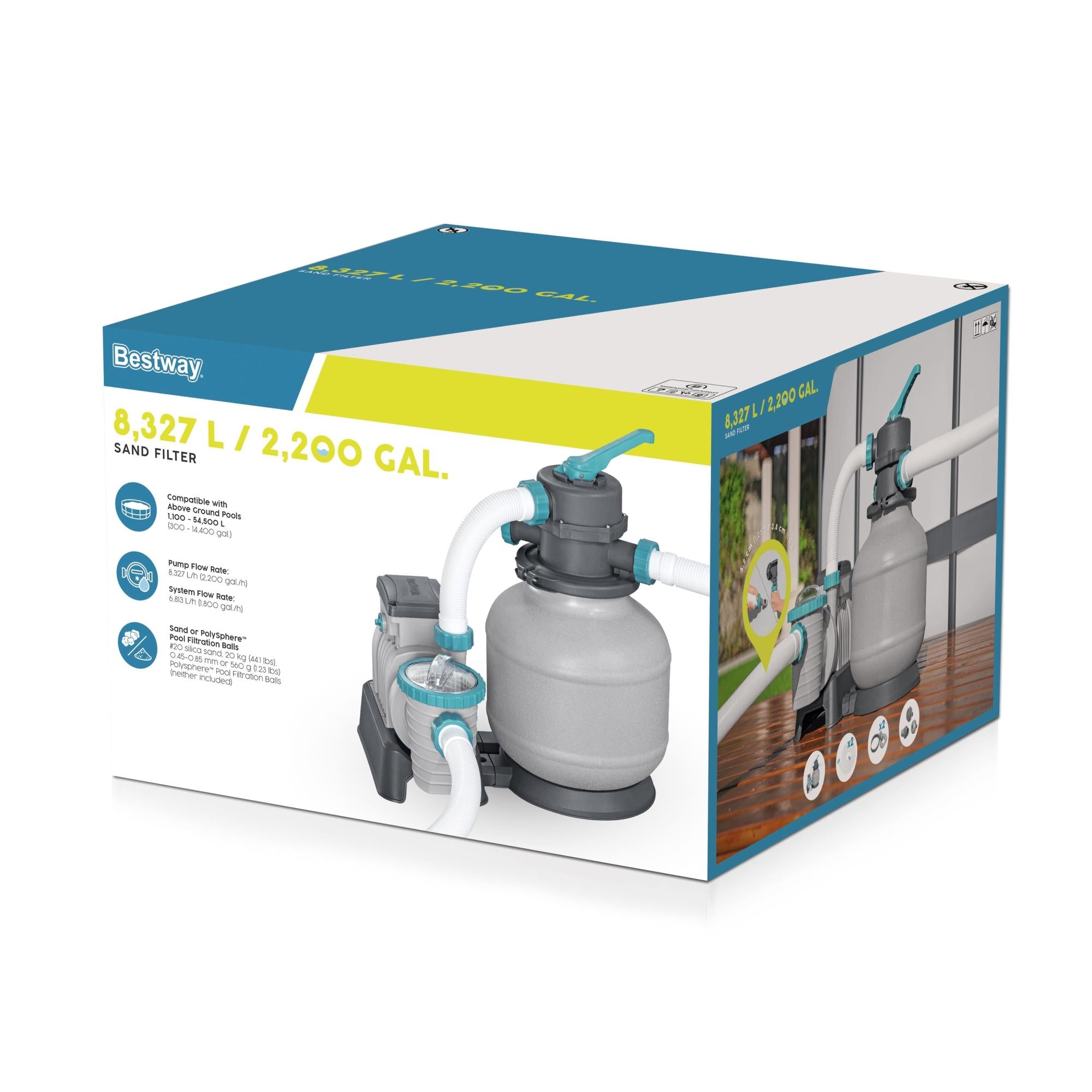 Pompa Filtro a Sabbia 8.327 L/h Bestway per Piscine Fuori Terra