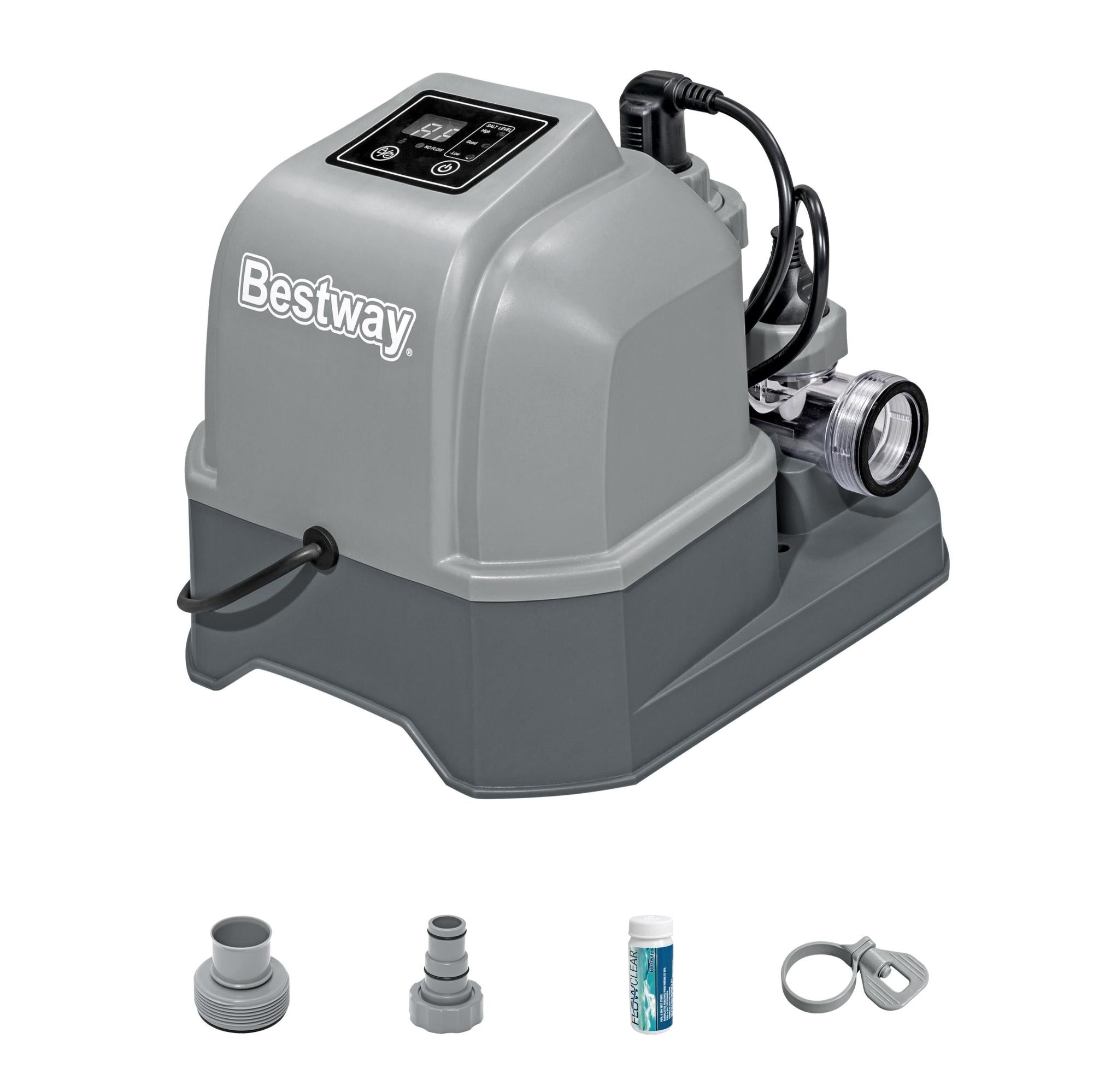 Cloratore a Sale per Piscina Bestway Hydrogenic 6 G/H – Touch Screen, Timer e 50 Strisce Test