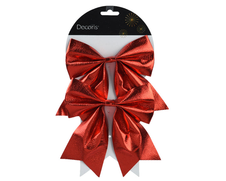 Set 2 Fiocchi Natalizi in Poliestere Rosso 17 cm (cod. 610616)