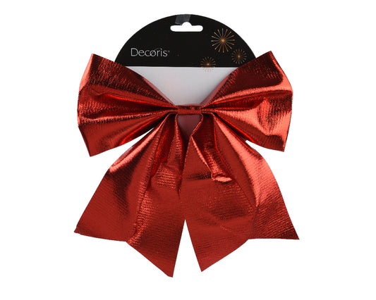 Fiocco Natalizio in Poliestere Rosso/Oro 24 cm (cod. 610617 / 610623)