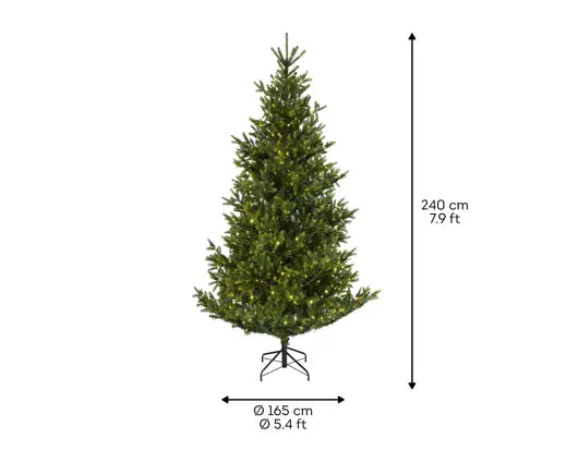 Albero di Natale Nordmann Fir 240 cm con 1200 Micro LED – Ø165 cm Everlands