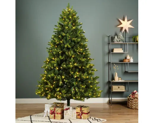 Albero di Natale Freiburg Pine 210 cm con 600 LED – Ø137 cm Everlands