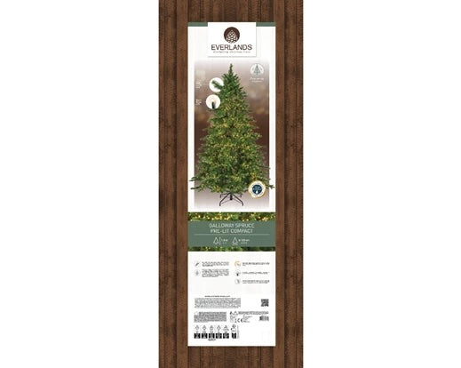 Albero di Natale Galloway Spruce 180 cm con 3000 LED Bianco Caldo (cod. 670204)