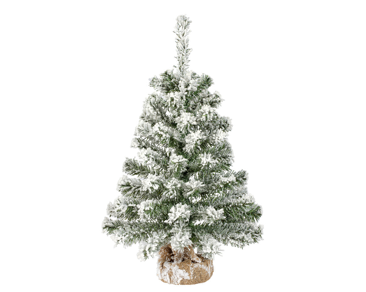 Albero di Natale Mini Imperial Innevato 60 cm con Sacco in Juta (cod. 683176) – Everlands