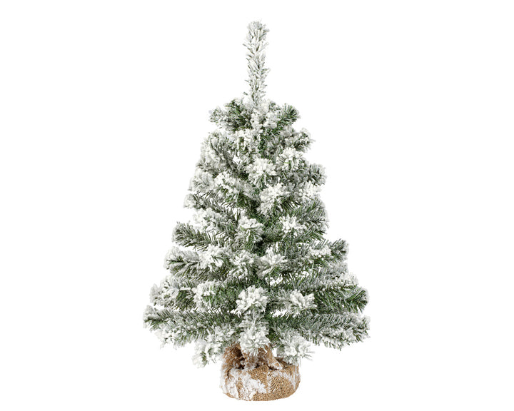 Albero di Natale Mini Imperial Innevato 60 cm con Sacco in Juta (cod. 683176) – Everlands